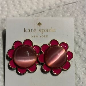 Kate Spade Pink Floral Stud Earrings 1-1/4” round